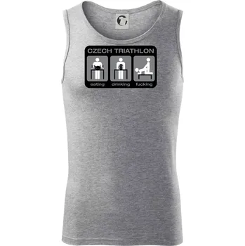 Czech triathlon (Hana-creative) - Tílko pánské Core - 2XL ( Tmavě šedý melír )
