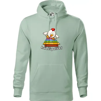 Pánská mikina Kuřecí paličky - Mikina pánská Cape s kapucí - S ( Sage )