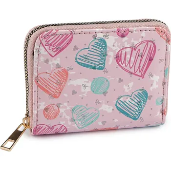 Peněženka Dívčí peněženka srdce 9x11 cm, barva 1 růžová sv.