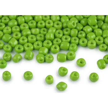 Rokajl 6/0 - 4 mm neprůhledný, velké, PP73 zelená sv.
