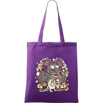 Myší restaurant - Taška bavlněná - 42 x 38 cm ( Fialová )