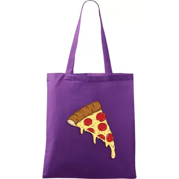 Nákupní taška Pizza pro gurmány - Taška bavlněná - 42 x 38 cm ( Fialová )