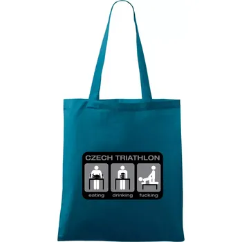 Czech triathlon (Hana-creative) - Taška bavlněná - 42 x 38 cm ( Petrolejová )