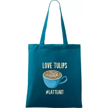 Love tulips - latteart (Radek Pilař ART) - Taška bavlněná - 42 x 38 cm ( Petrolejová )