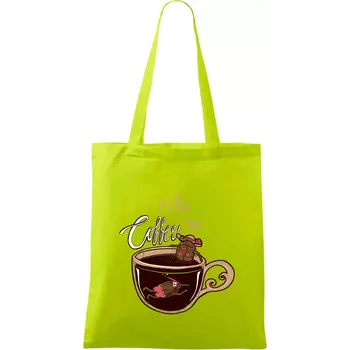 Coffee time bath (Pecka design) - Taška bavlněná - 42 x 38 cm ( Limetková )