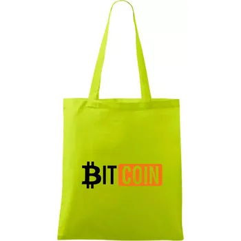 Bitcoin nápis - Taška bavlněná - 42 x 38 cm ( Limetková )