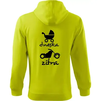 Pánská móda Dnes zítra Harley - Mikina s kapucí na zip trendy zipper - L ( Limetková )