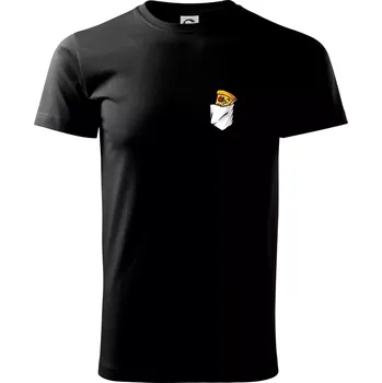 Pizza v kapse - Triko extra velké (5-8XL) - 7XL ( Černá )