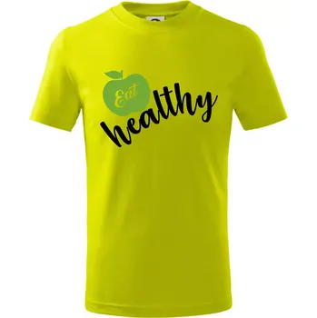 Eat Healthy - Tričko dětské bavlněné - 98 cm / 2 roky ( Limetková )