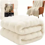 Měkký bílý pléd 160 × 100 cm RUHHY
