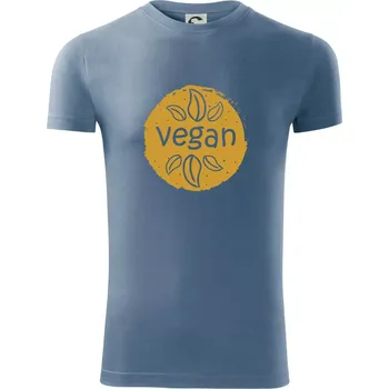 Pánské tričko Vegan hnědá kruh - Viper FIT - Pánské zůžené tričko - M ( Denim )