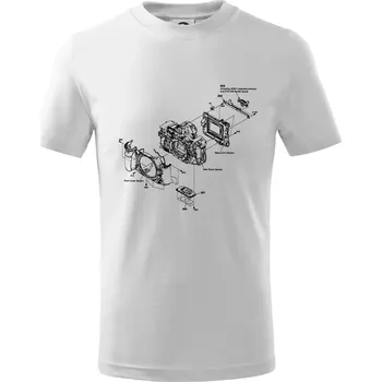 Nákres Digitální fotoaparát - Tričko dětské bavlněné - 98 cm / 2 roky ( Bílá )