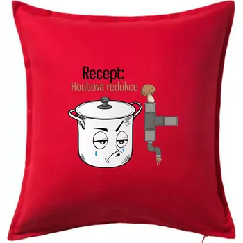 Polštář Recept houbová redukce - Polštář 50x50 - 50x50 - Pouze potah ( Červená )