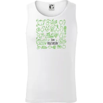 Jsem vegetarián - zelenina ve čtverci - Tílko pánské Core - M ( Bílá )