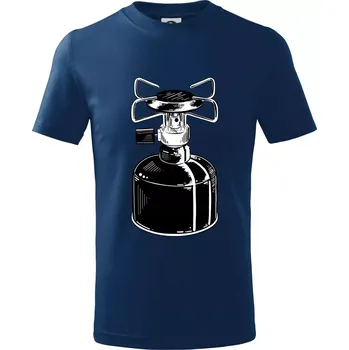 Chlapecké tričko Kempingový vařič - Tričko dětské bavlněné - 98 cm / 2 roky ( Půlnoční modrá )