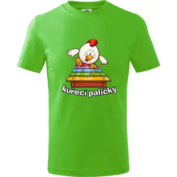 Kuřecí paličky - Tričko dětské bavlněné - 98 cm / 2 roky ( Apple Green )