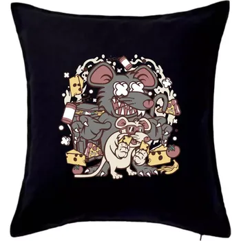 Polštář Myší restaurant - Polštář 50x50 - 50x50 - Pouze potah ( Černá )