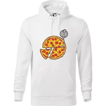 Pánská mikina Pizza DJ - Mikina pánská Cape s kapucí - 4XL ( Bílá )