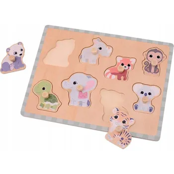 Dřevěná hračka Dřevěné puzzle The Wildies, Joueco