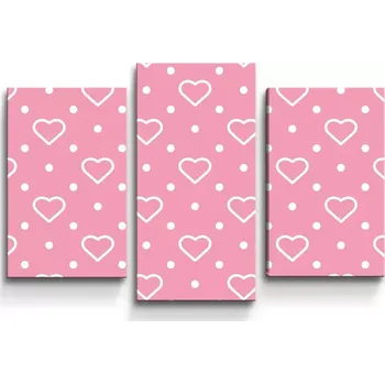 Obraz Sablio Obraz - 3-dílný Srdce a tečky - 75x50 cm