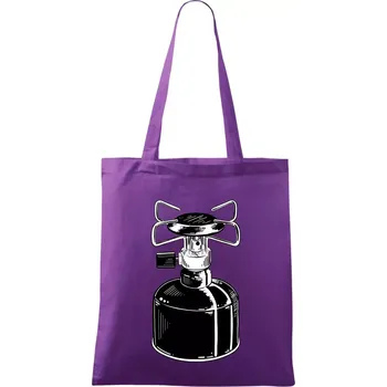 Nákupní taška Kempingový vařič - Taška bavlněná - 42 x 38 cm ( Fialová )