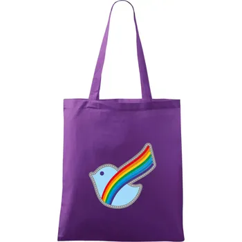 Duhová holubice - Taška bavlněná - 42 x 38 cm ( Fialová )