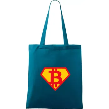 SuperBitcoin - Taška bavlněná - 42 x 38 cm ( Petrolejová )