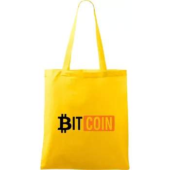 Bitcoin nápis - Taška bavlněná - 42 x 38 cm ( Žlutá )
