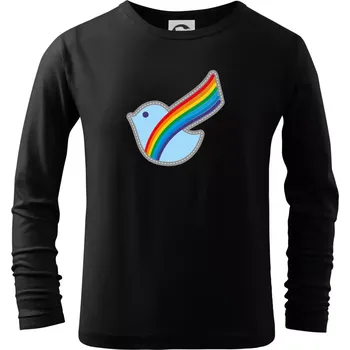 Chlapecké tričko Duhová holubice - Triko dětské Long Sleeve - 122 cm/6 let ( Černá )