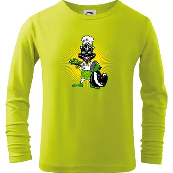 Dětská móda Skunk kuchař (Pecka design) - Triko dětské Long Sleeve - 158 cm/12 let ( Limetková )