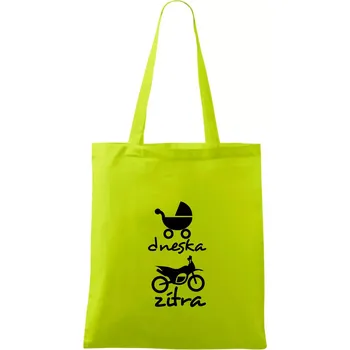 Dnes zítra cross - Taška bavlněná - 42 x 38 cm ( Limetková )