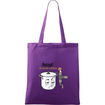 Nákupní taška Recept houbová redukce - Taška bavlněná - 42 x 38 cm ( Fialová )