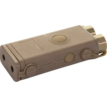 Airsoft FMA FMA AN/PEQ10 box (LED svítilna, červený laser), nylon - Písková
