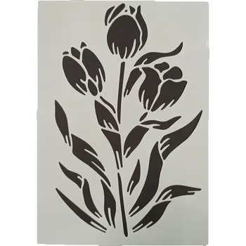 Šablona plastová pro kreativní tvoření - 15 x 21 - květina č.8