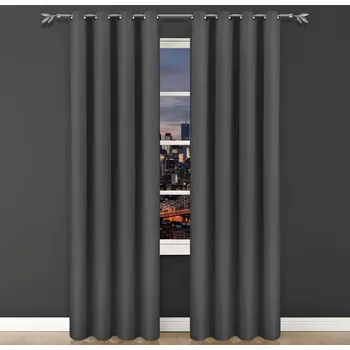 Dekorační závěs s kroužky ERIC tmavě šedá 140x250 cm (cena za 1 kus) MyBestHome