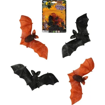 Figurka Netopýr černý + hnědý 7cm zvířátko set 4ks Halloween dekorace