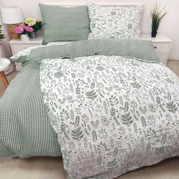 Povlak na polštářek Krepový povlak na polštář - Herbář Zelený oboustranný Zapínání: knoflík, Velikost polštáře: 50x70