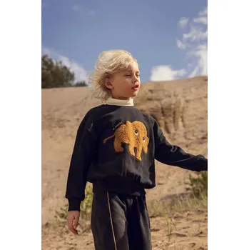 Chlapecká mikina Dětská bavlněná mikina Mini Rodini Mammoth 25720147 černá 99X, vel. 140-146