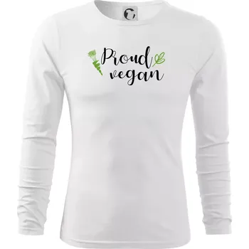 Pánské tričko Proud vegan - Triko s dlouhým rukávem FIT-T long sleeve - S ( Bílá )