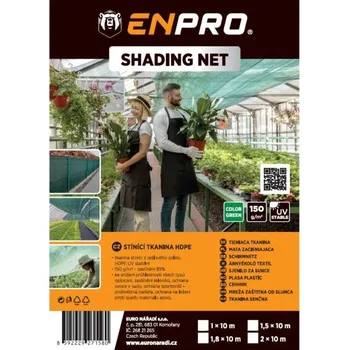 zahradní zástěna Tkanina stínící HDPE, 150 g/m2, UV stabilní, 1 x 10 m, zelená, ENPRO