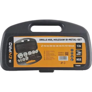 Příslušenství k nářadí Vrtáky korunkové BI-METALL, set 13 ks, ENPRO