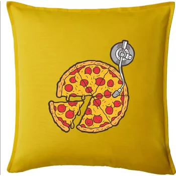Polštář Pizza DJ - Polštář 50x50 - 50x50 - Pouze potah ( Žlutá )