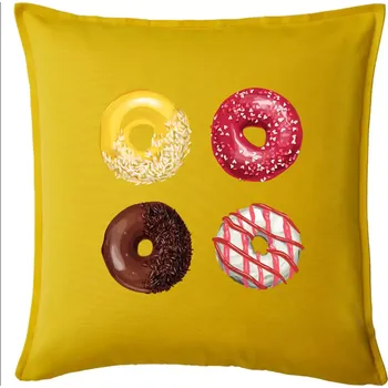 Polštář 4 donuty - Polštář 50x50 - 50x50 - Pouze potah ( Žlutá )