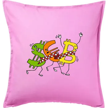 Polštář Bitcoin (Pecka design) - Polštář 50x50 - 50x50 - Pouze potah ( Růžová )