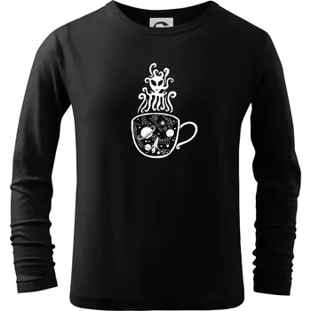 Magic black coffee (Pecka design) - Triko dětské Long Sleeve - 146 cm/10 let ( Černá )