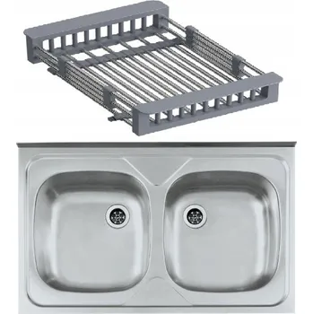 Granitový dřez Dvoukomorový dřez Alveus Primal ocel stříbrný