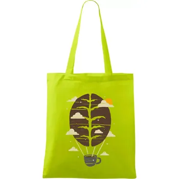 Balón s kávou - Taška bavlněná - 42 x 38 cm ( Limetková )