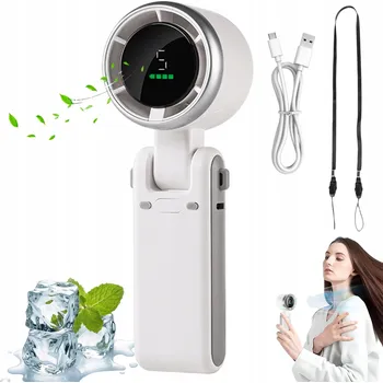 Domácí ventilátor MINI PŘENOSNÝ VENTILÁTOR 5 RYCHLOSTÍ: SKLÁDACÍ STOLNÍ VĚTRÁK S BATERIÍ