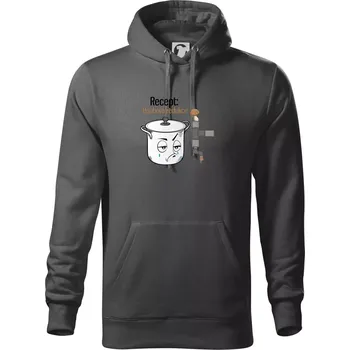 Pánská mikina Recept houbová redukce - Mikina pánská Cape s kapucí - L ( Ocelově šedá )