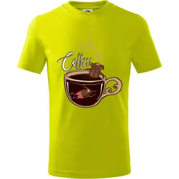 Coffee time bath (Pecka design) - Tričko dětské bavlněné - 98 cm / 2 roky ( Limetková )